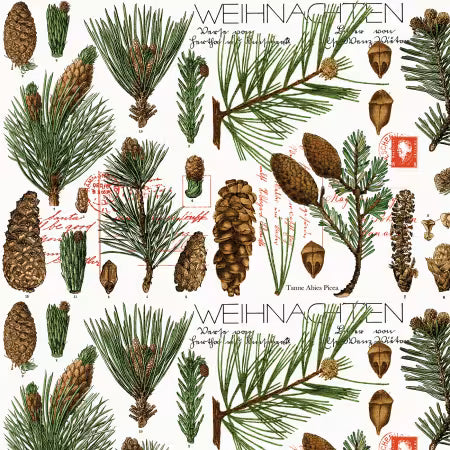 Classic Christmas, Botanical Pines, White, C16283R