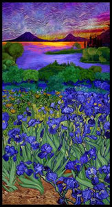 Fabric Panel, Wild Iris, Multi Iris Landscape     # CD2330-MULTI
