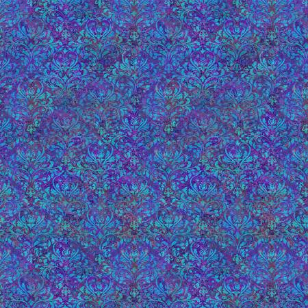 Fabric, Flourish, Purple Peacock Damask Wallpaper # CD2588-PURPLE