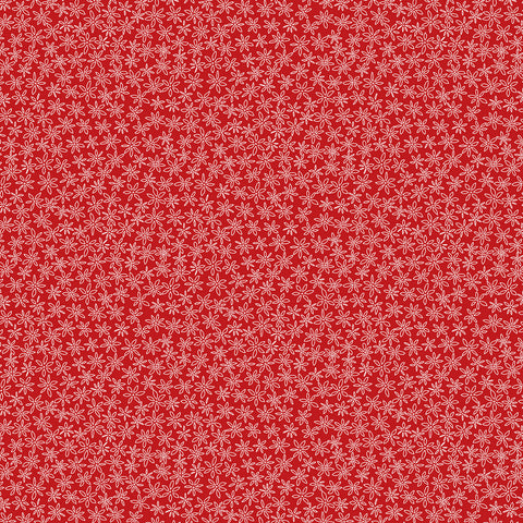 Fabric, Garden Redwork Red Daisy Floral Outline CD3102-Red