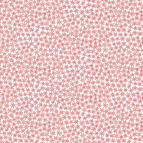 Fabric, Garden Redwork White Daisy Floral Outline CD3102-White