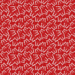 Fabric, Garden Redwork Red Packed Butterflies CD3103 Red