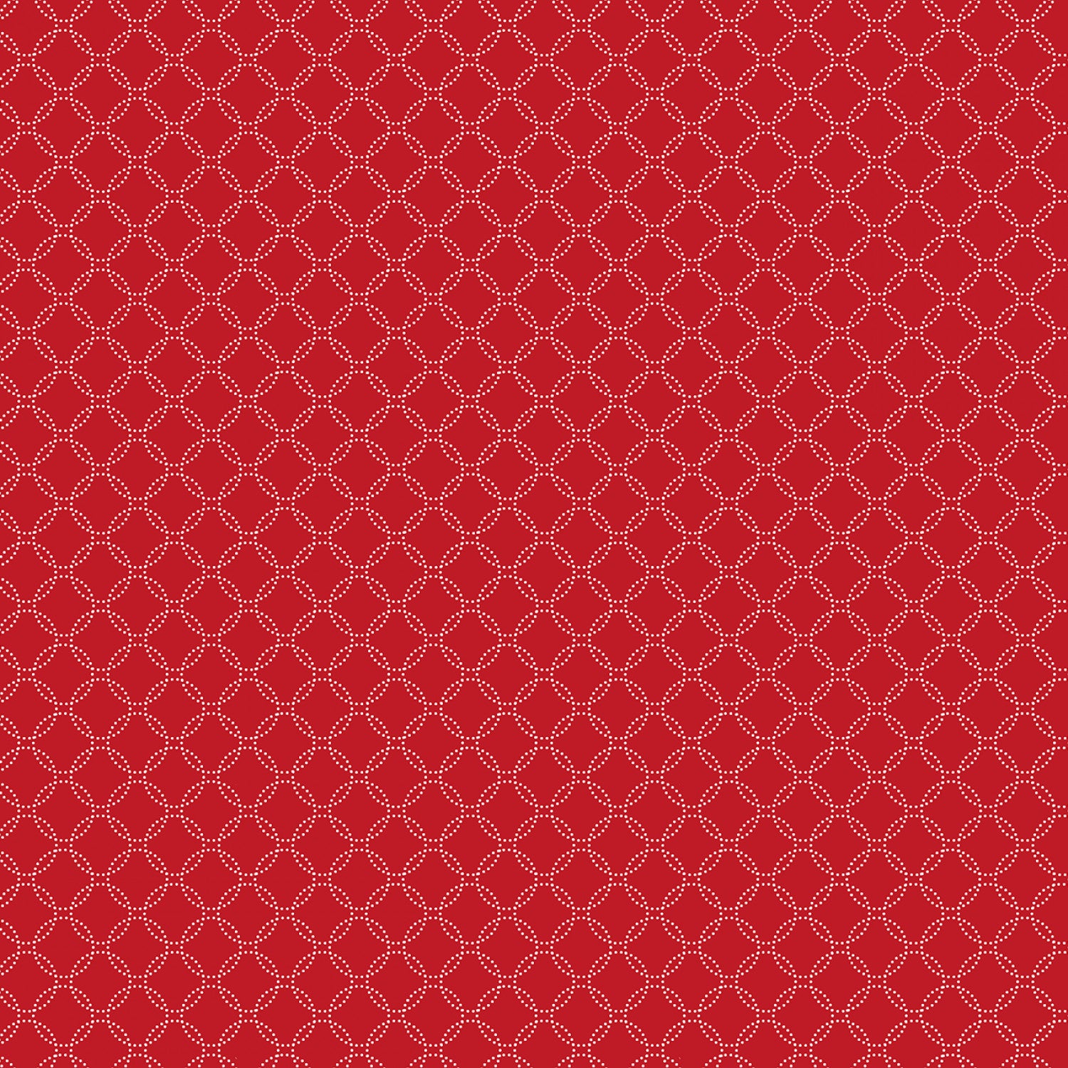 Fabric, Garden Redwork, Red Geo Dotted Circle CD3104 Red