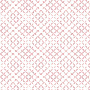 Fabric, Garden Redwork, White Geo Dotted Circle CD3104 White