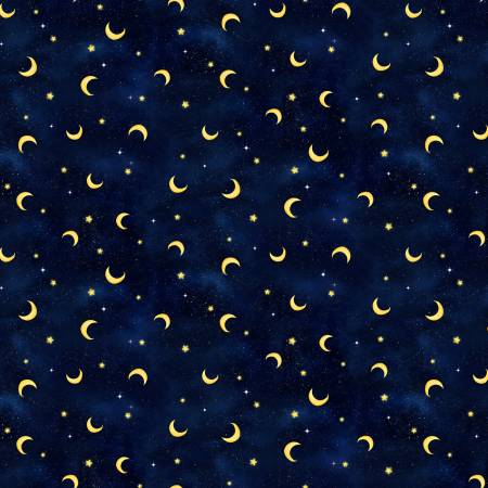 Fabric, Owl Always Love You, Navy Moons and Stars  CD3243-NAVY