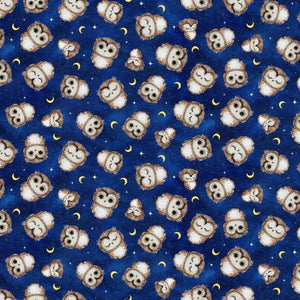 Fabric, Owl Always Love You, Night Tossed Owls and Moons  CD3296-NIGHT