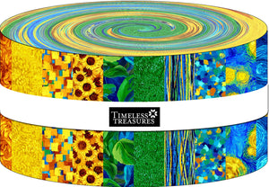 Fabric, Sunflower Symphony, 2.5in Strips, 40 pc bundle  CPSTRIP40-CD