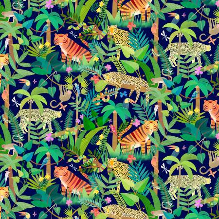 Fabric, Jungle Menagerie, Navy DDC12016-NAVY