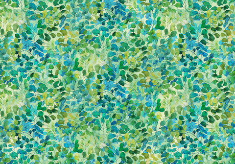 Fabric, Morning Light Green Multi Packed Leaves DP25284-72