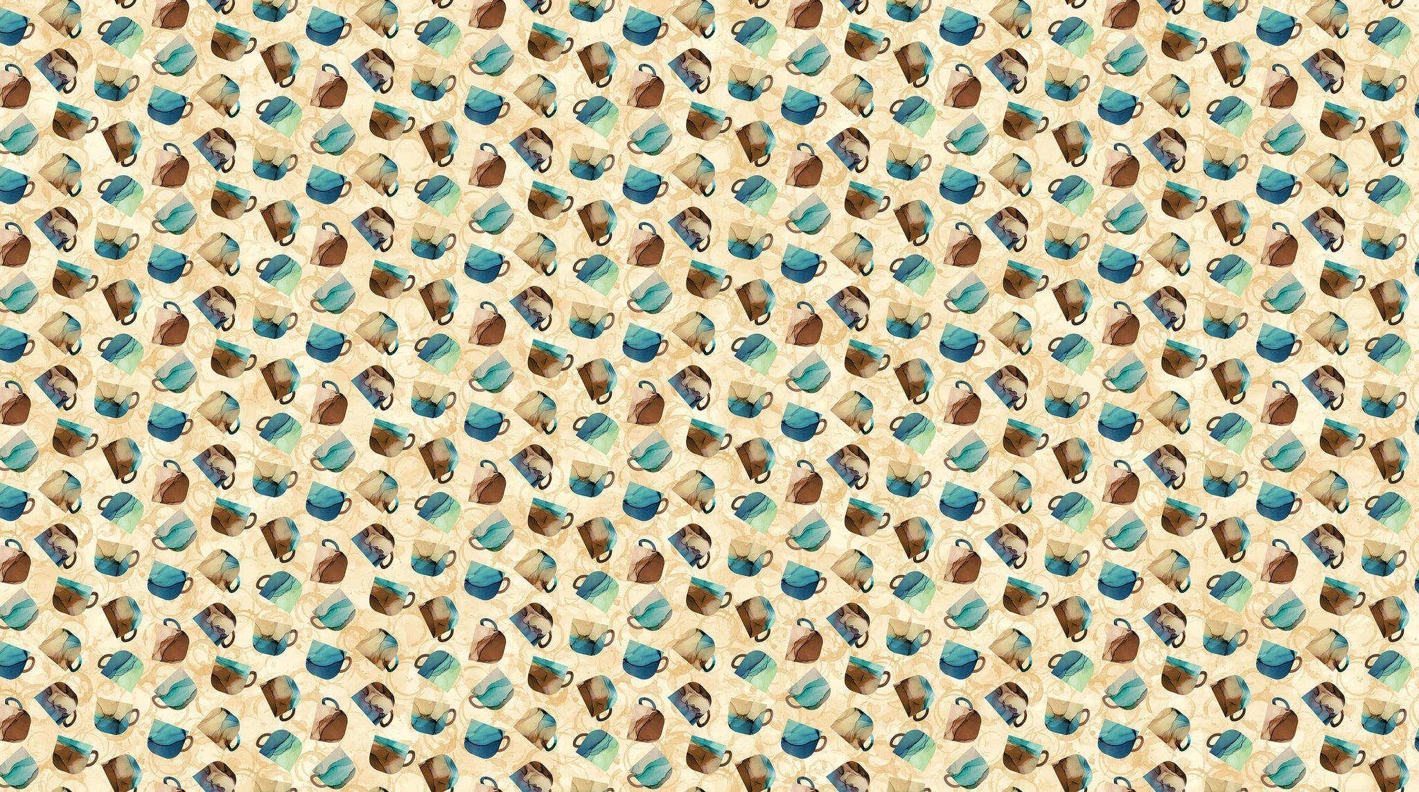 Fabric, Barista, Cups, Ochre Multi, DP27699-14