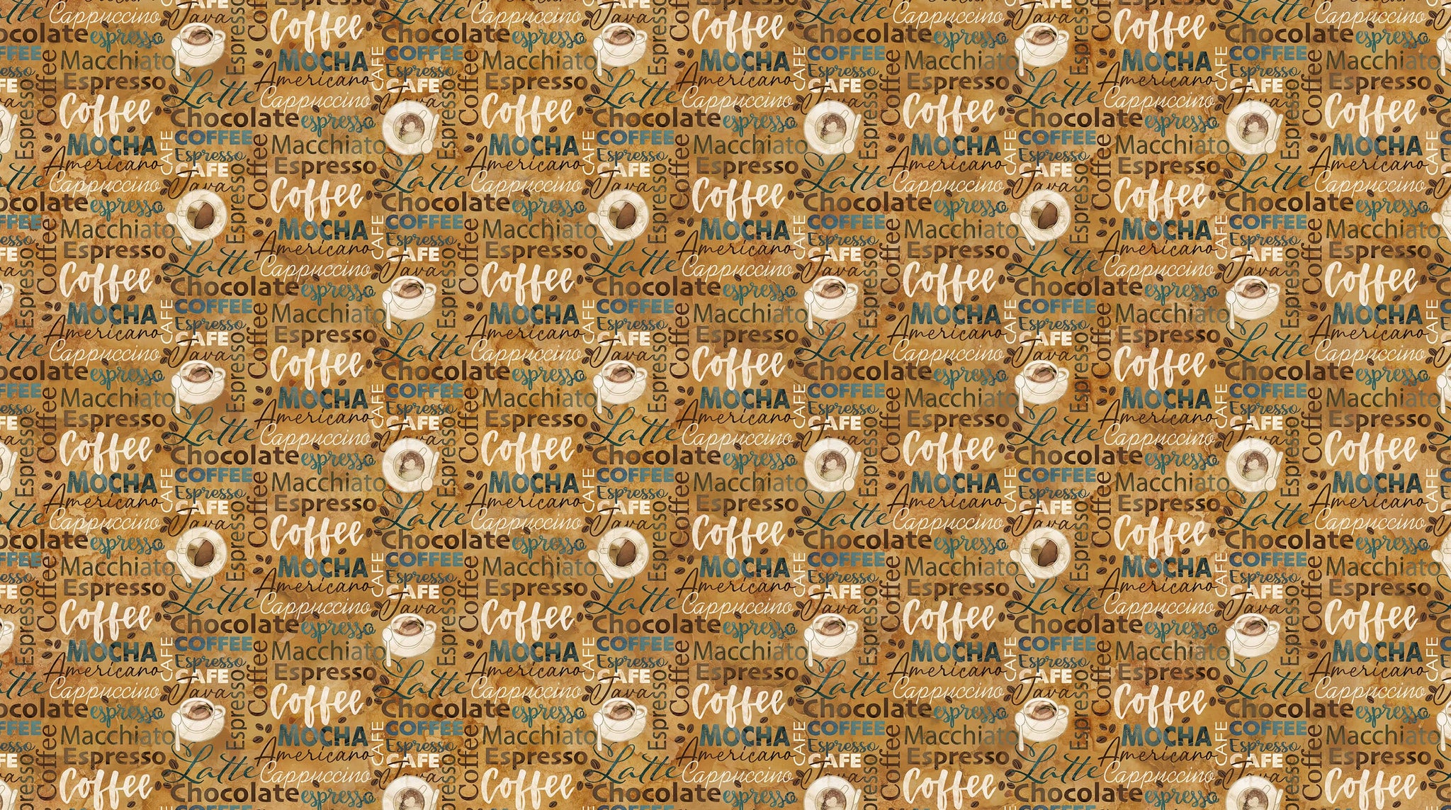 Fabric, Barista, Script, Drark Ochre Multi DP27700-34