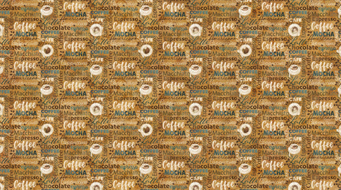 Fabric, Barista, Script, Drark Ochre Multi DP27700-34