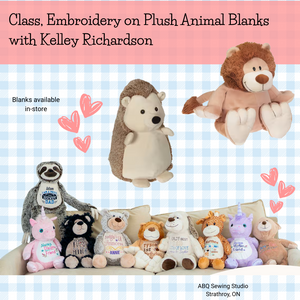 Class, Machine Embroidery on Plush Animal Blanks