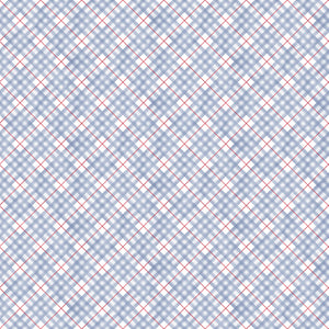 Fabric Flannel, Little Donkey's Christmas: Blue Multi, Diagonal Check    F25329-10