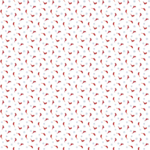 Fabric Flannel, Little Donkey's Christmas: White Multi, Cardinals  F25330-10