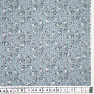 Fabric, Garden Of Flowers, Blue Houses 80870-3