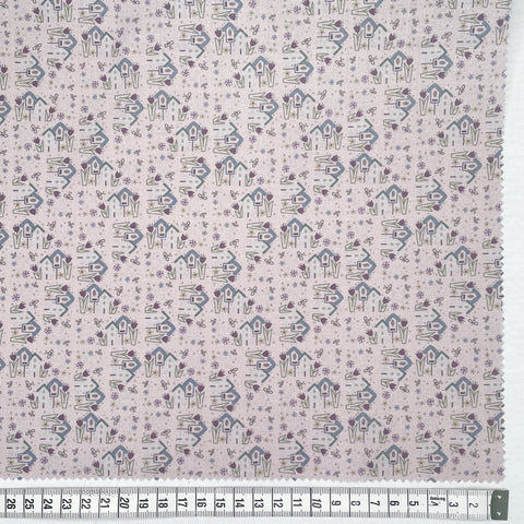 Fabric, Garden Of Flowers, Soft Pink Houses 80870-4