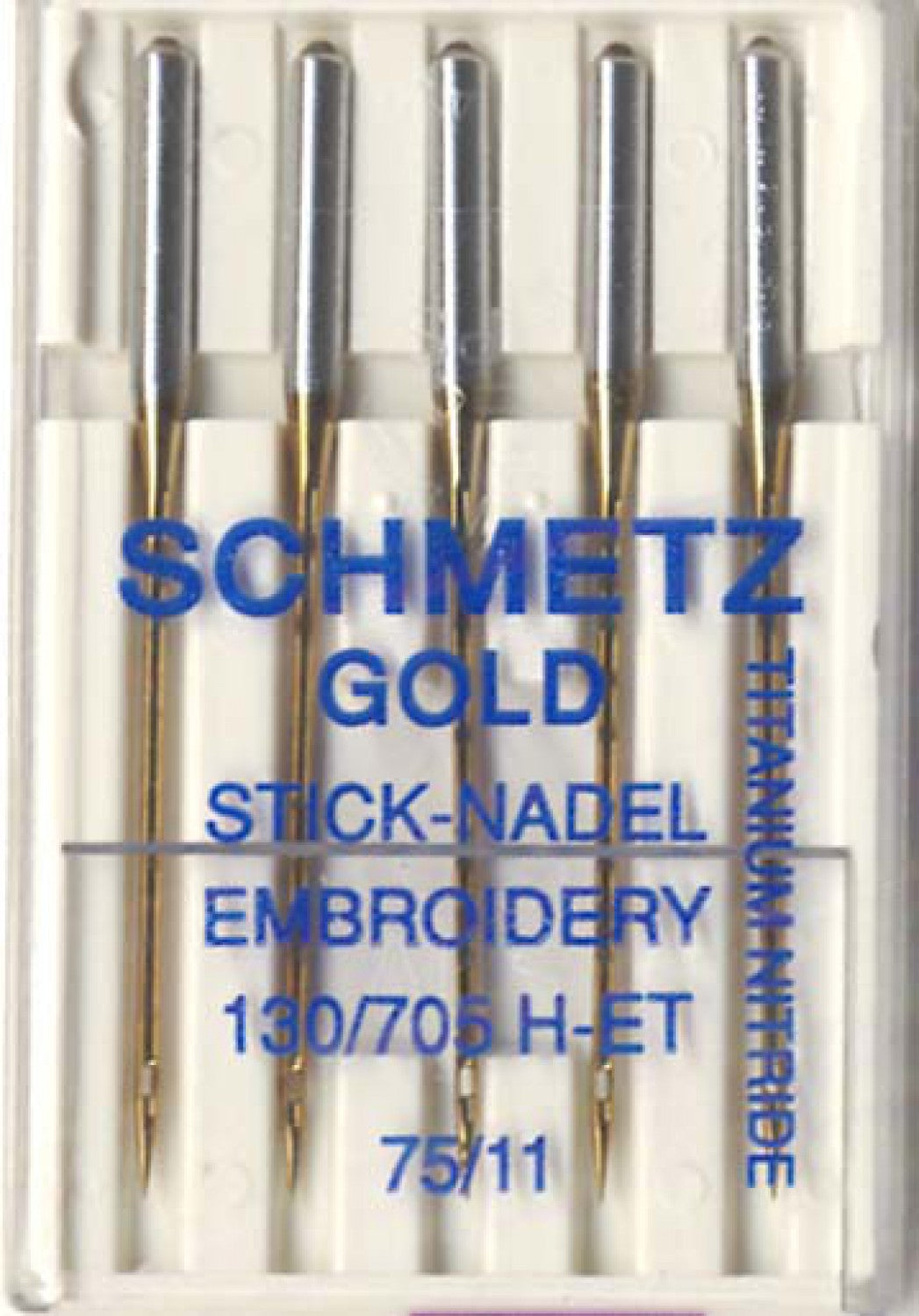 Schmetz Gold Titanium Embroidery Machine Needle Size 75/11,