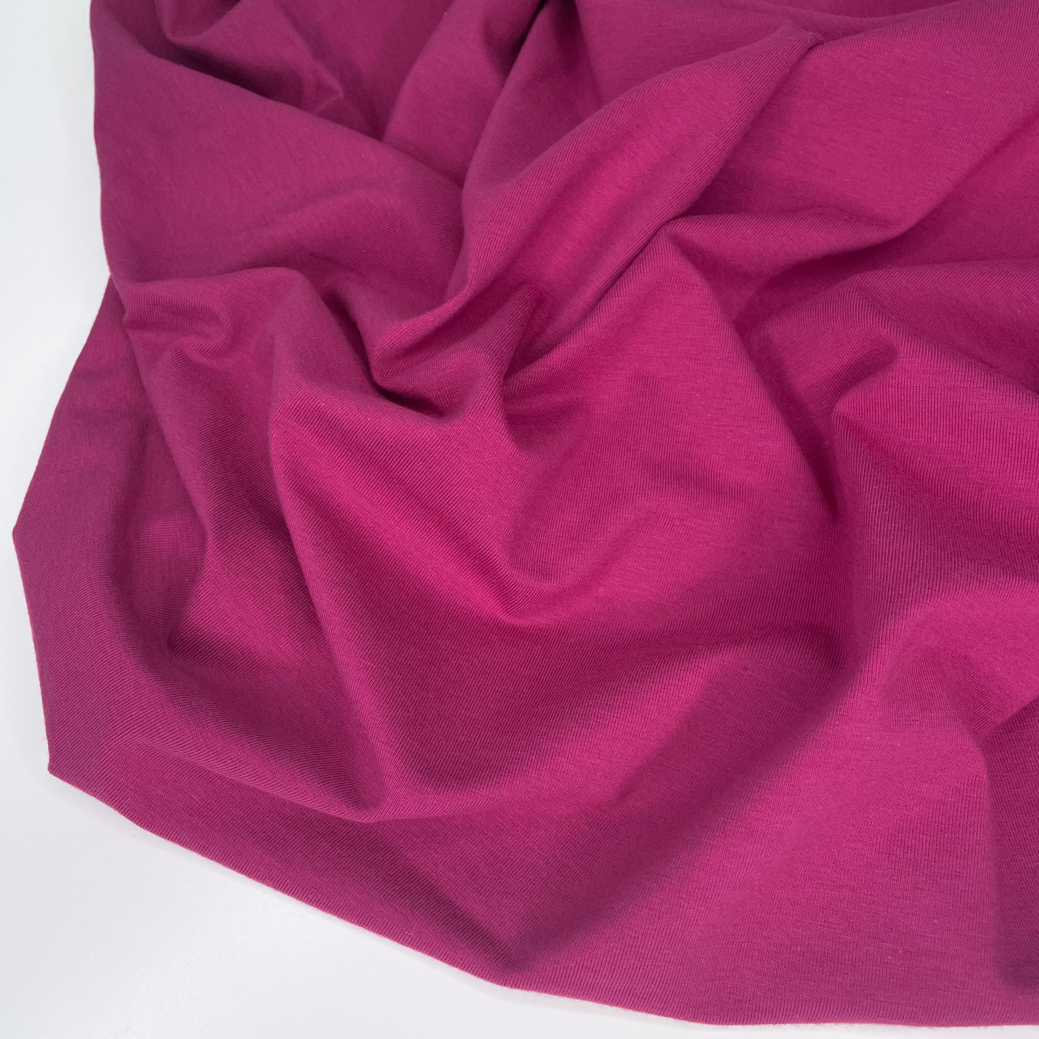 Fabric, Knit Hudson Cotton /TENCEL / Spandex Blend - Raspberry