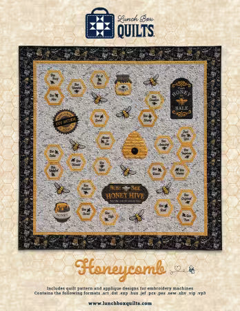 Machine Embroidery Pattern, Honeycomb Applique Machine Embroidery Quilt Pattern QP-HC-DD