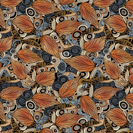 Fabric, Origins Leaf Design Toss ORIG5186-MU