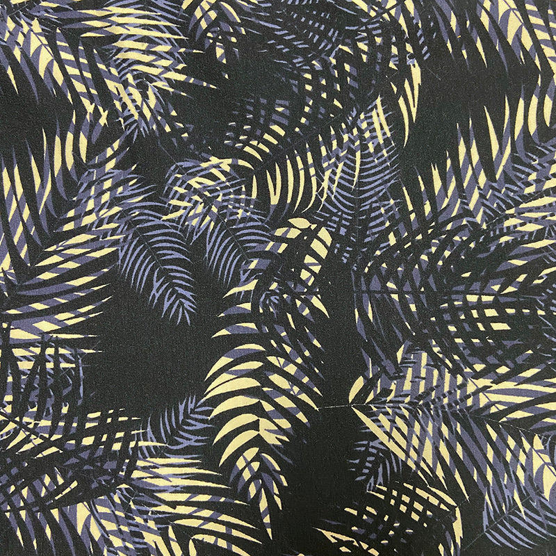 Fabric, Knit, Avalana Jersey, Dark Blue Foliage 419-425