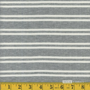 Fabric, Knit, 4 x 2 Double Stripes NS H Grey 124831