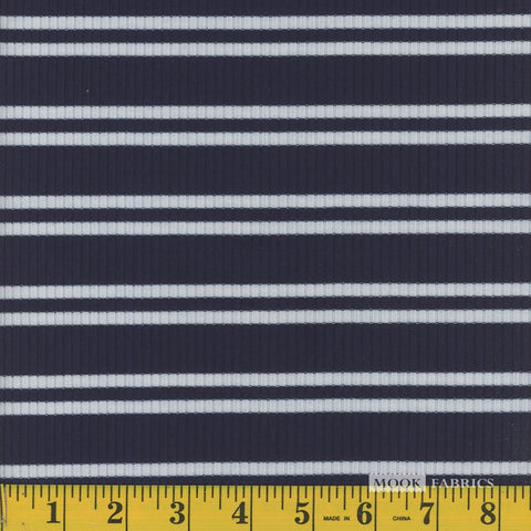 Fabric, Knit, 4 x 2 Double Stripes NS Navy 124834