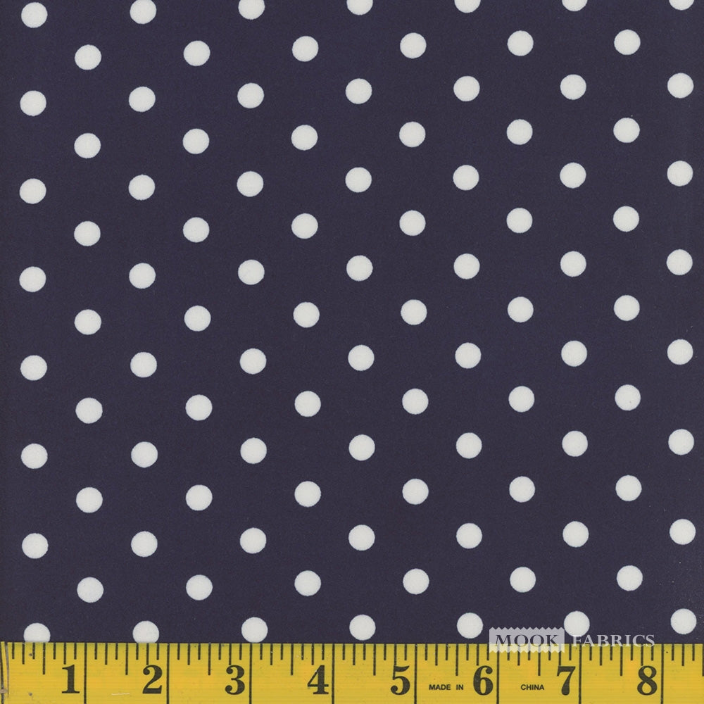 Fabric, Knit, DTY Brushed Small Dots Navy/Ivory 124839