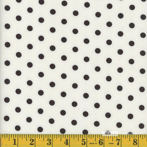 Fabric, Knit, DTY Brushed Small Dots Black/Ivory 12841