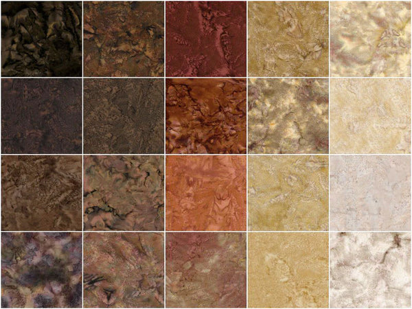 Fabric, Island Batik, pre-cuts, Breathtaking Brown     43700-15048