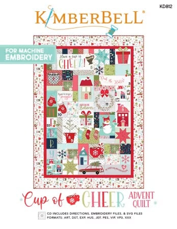 Machine Embroidery Pattern, Cup of Cheer Advent Quilt KD812