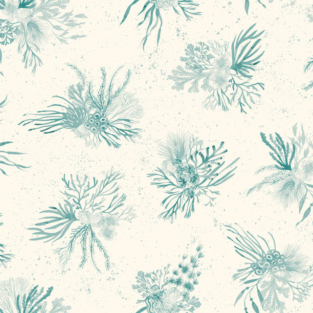 Fabric, Seascape Coral Clusters - Aqua  MAS10671-Q