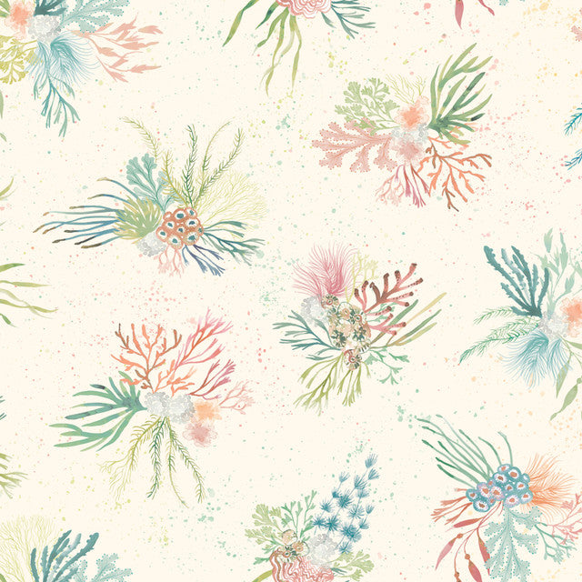 Fabric, Seascape Coral Clusters - Multi  MAS10671-Z