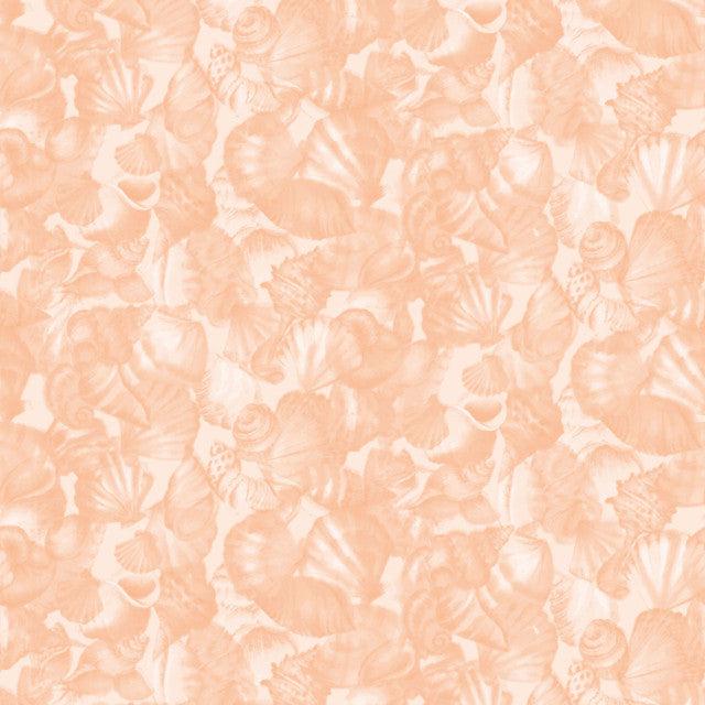 Fabric, Seascape Packed Shells - Peach  MAS10673-C