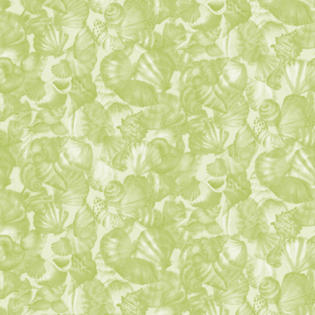 Fabric, Seascape Packed Shells - Green  MAS10673-G