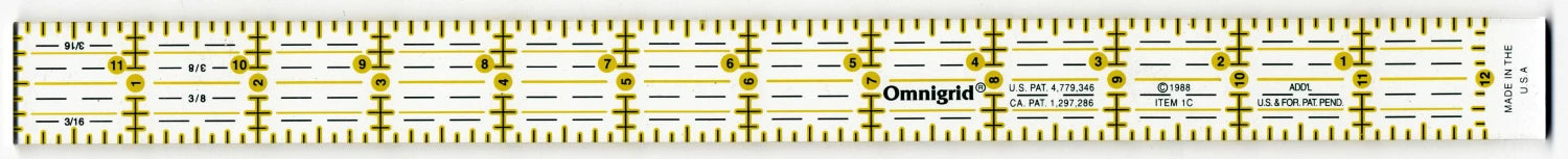 Ruler: Omnigrid 1in x 121/2in     OC1C
