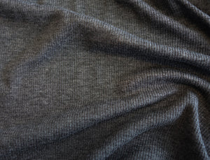 Fabric,Orion Plus, Knit Rib, Charcoal Marl