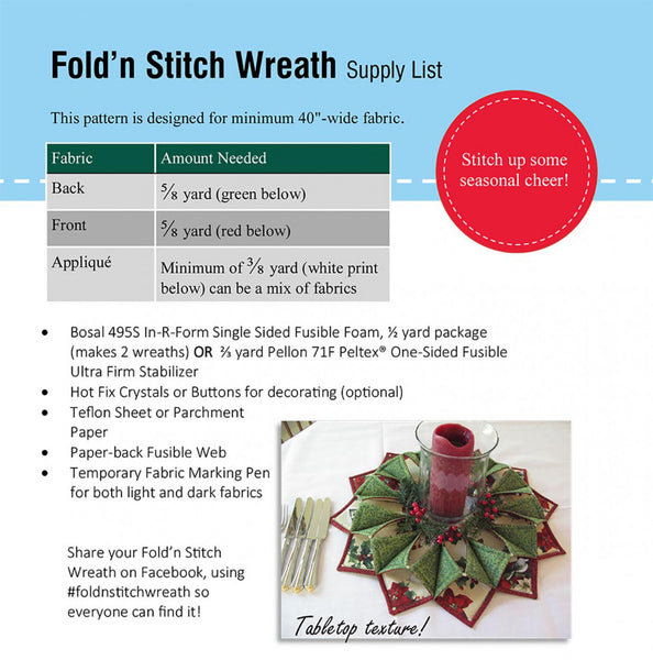 Pattern, Fold N Stitch Wreath PQD-210