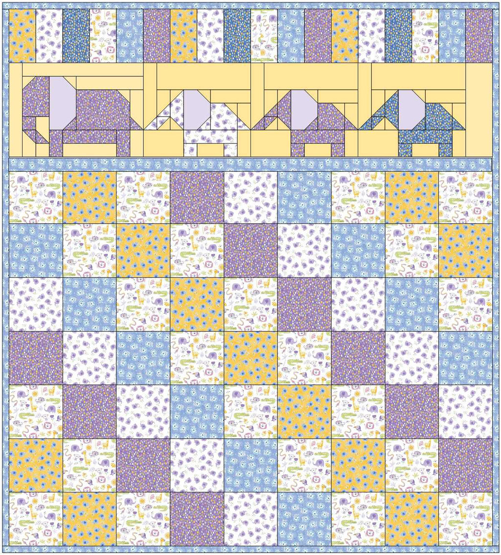 Pattern, ABQ, Pachyderms of Endearment Baby Quilt