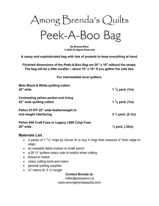 Pattern, Peek-A-Boo Bag, ABQ-142