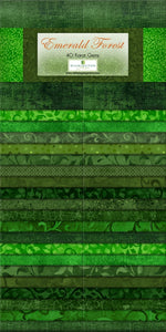 Fabric, Emerald Forest, 40 Carat Gems, 2.5in Strips, 40 pcs