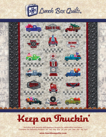 Machine Embroidery Pattern, Keep On Truckin Applique, QP-TR-DD