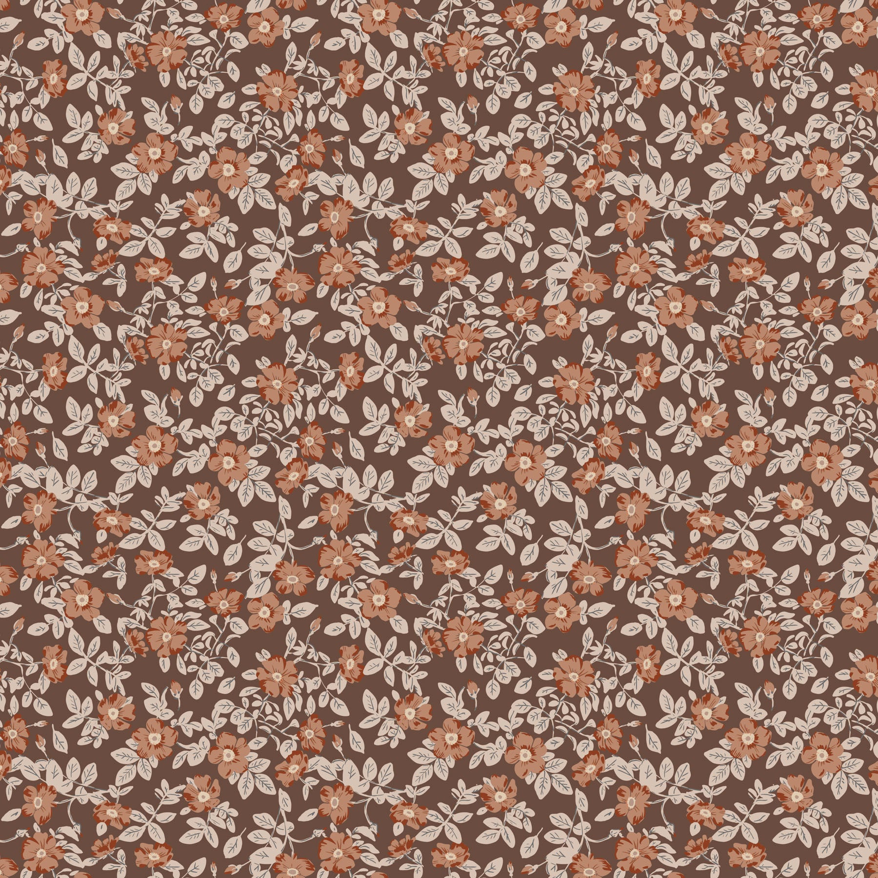 Fabric, Rayon, Charmwood Cocoa Floral R90984-36