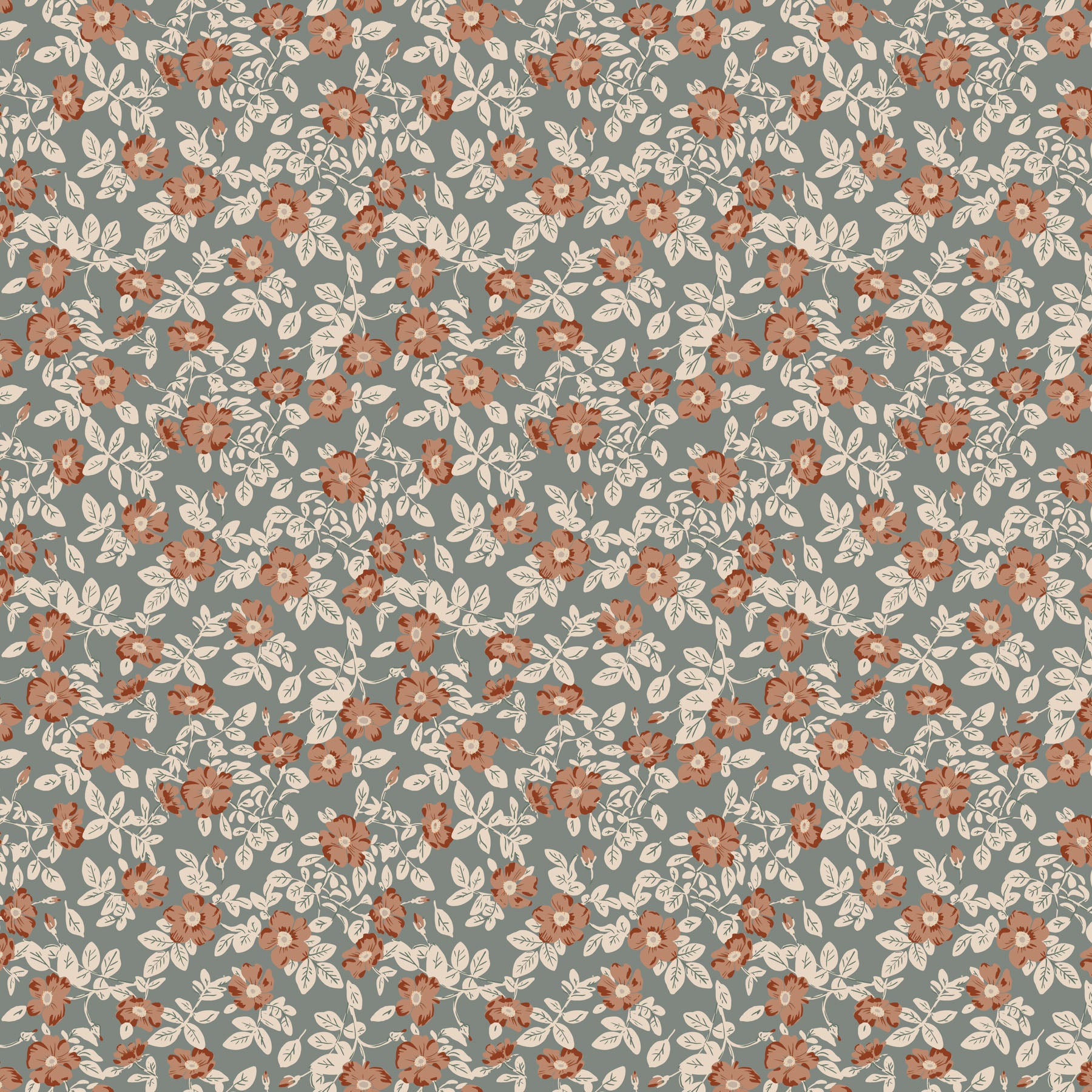 Fabric, Rayon, Charmwood Green Floral R90984-74