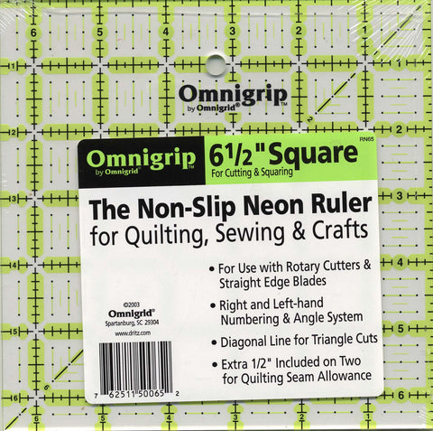 Ruler, Omnigrip Neon Ruler 6 1/2 x 6 1/2 RN65