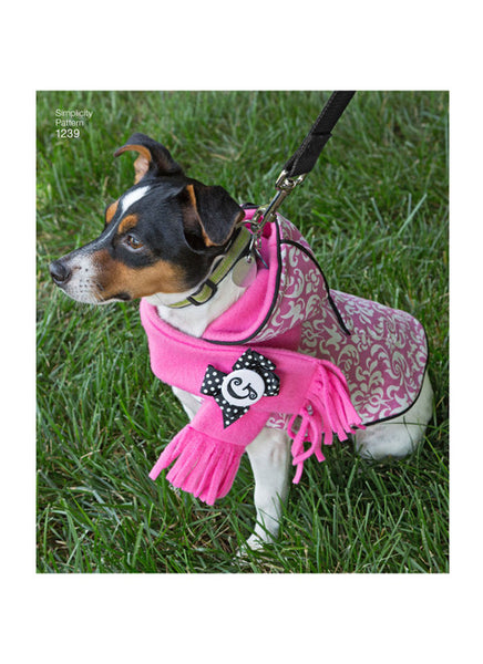 Pattern, SIMPLICITY 1239 Dog Coats in Three Sizes