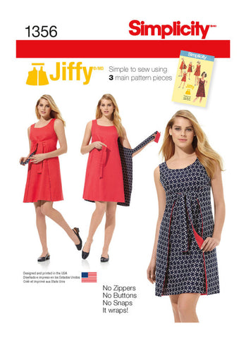 Pattern, SIMPLICITY 1356 Misses' Vintage Jiffy Reversible Wrap Dress