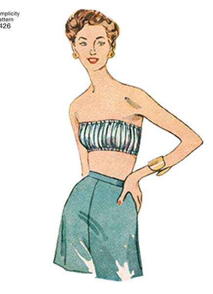 Pattern, SIMPLICITY 1426 Misses' Vintage 1950s Bra Tops