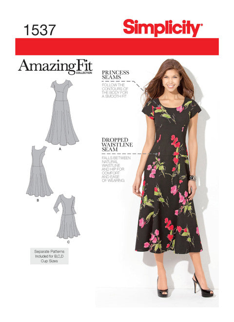 Pattern, SIMPLICITY 1573 Misses' & Plus Size Amazing Fit Dress